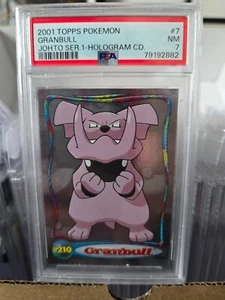 PSA 7 2001 TOPPS POKEMON JOHTO SERIES 1 HOLOGRAM GRANBULL 1st APPEARANCE - Picture 1 of 2