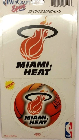 NBA Miami Heat 2 Piece Die Cut Magnet Set, NEW Cover