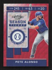 Pete Alonso  SN199 2020  Panini Chronicles  Contenders Optic Ruby Wave Mets #23