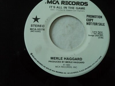 MERLE HAGGARD - It's all in the game - US PROMO pressing -   7" single - Image 1 of 2