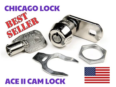 HIGH-QUALITY CHICAGO LOCK UNIVERSAL ACE® CAM LOCK & ONE TUBULAR KEY (1¼” CAM)