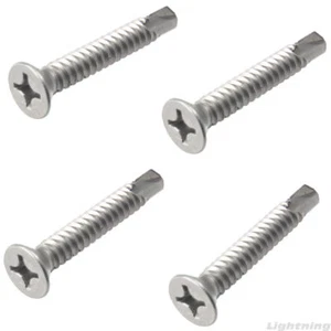 #10 x 1-1/2" Self Drilling Screws Flat Head Sheet Metal Stainless Steel Qty 50 - Picture 1 of 4