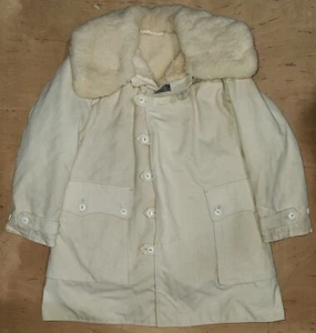M1909 Swedish Army Winter Coat Jacket Canvas Sheepskin WW2 40s Vintage - Picture 1 of 7