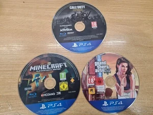 3x Playstation 4 Ps4 Games Scratched Repair NOT WORKING WWII GTA Minecarft - Imagen 1 de 4