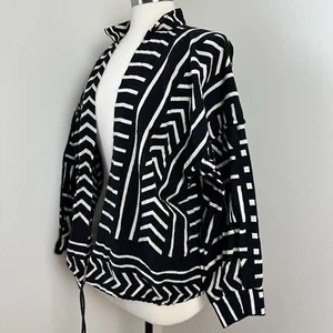 Vintage Ann Maurice Jacket Womens 9 (L/XL) Cotton Weave Striped Tribal Topper - Picture 1 of 10