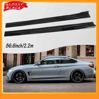 For BMW F80 F30 F31 M3 Glossy Extension Side Skirt Lip Splitter Spoiler Rocker - Image 1 of 4