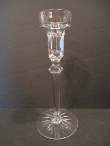 Rogaska Cut Crystal Candlestick Clear 8" Tall Fluted Stem Starburst Base - Imagen 1 de 4