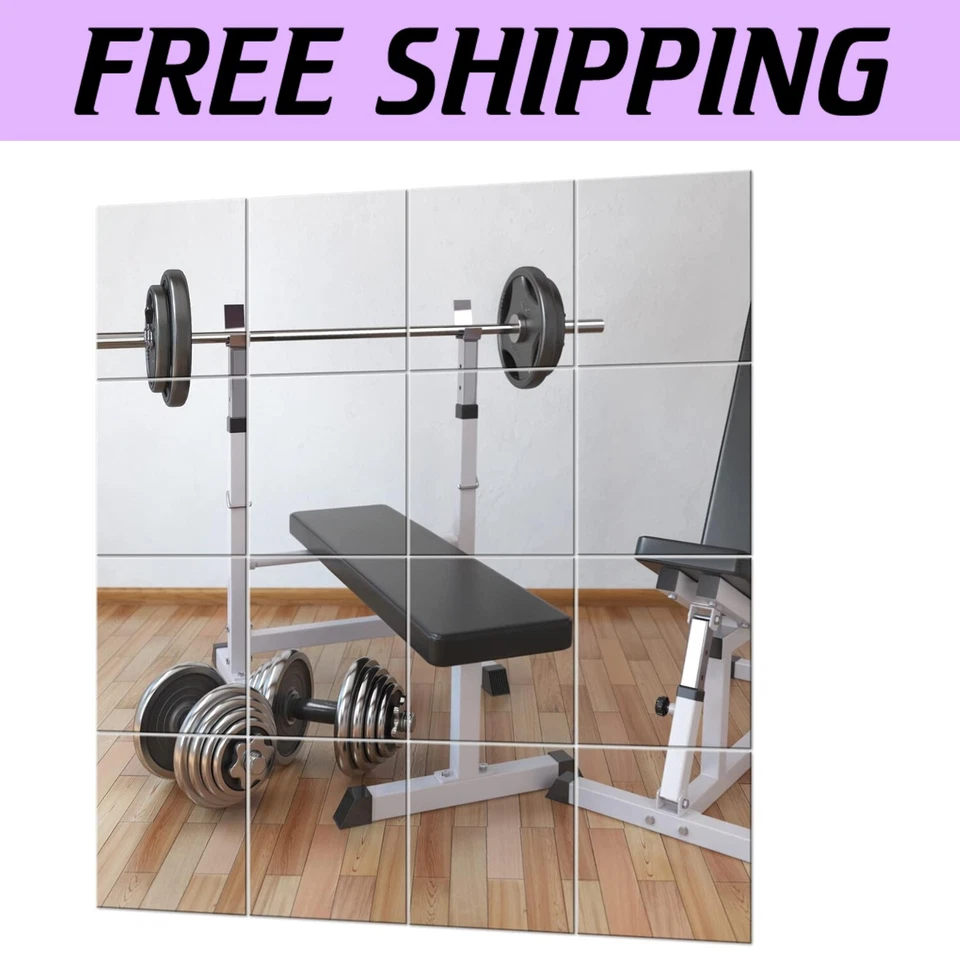 Juego grande de azulejos de espejo de vidrio de cuerpo completo - Perfecto para gimnasios y bodas en casa Foto 1 de 4