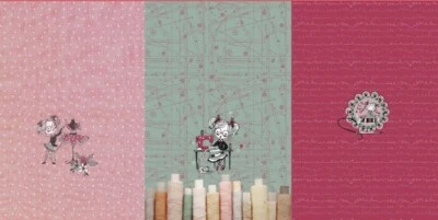 Baumwoll-Jersey Stenzo Panel Mädchen Nähmaschine rosa mint bunt 60 cm x 150 cm  - Bild 1 von 3