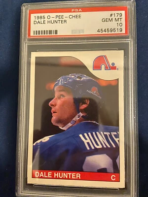 1985-86 O-Pee-Chee Dale Hunter #179 PSA 10 Gem Mint - Pop 2 Impossible Card OPC - Image 1 of 2