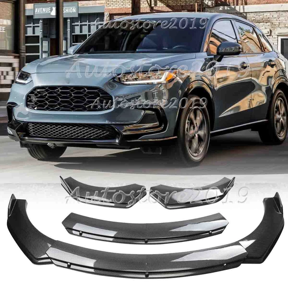 For Honda HR-V 2016-2024 Carbon Fiber Front Bumper Lip Spoiler Splitter Kit Foto 1 de 4