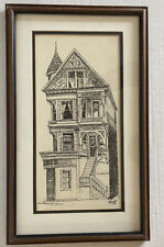 Don Dunevant 1980 Framed & Matted Print San Francisco Style Home  18.5" X 11.5"