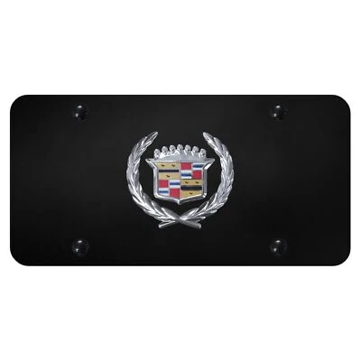 Cadillac Logo License Plate (Chrome on Black) - Image 1 of 2