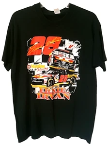 Vtg 1993 #28 ERNIE IRVAN ROBERT YATES Tshirt BLACK UNISEX  XL Havoline NASCAR - Picture 1 of 16