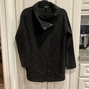 Eileen Fisher Organic Wool Alpaca Blend Cardigan Coat Long Line Sweater S/P - Picture 1 of 9