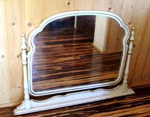Antique French Provincial Shabby Chic Dresser Mirror Cover