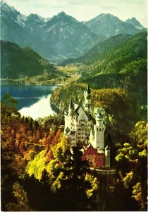 Postcard: View of the Neuschwanstein Palace, Bavaria, Germany - Picture 1 of 2