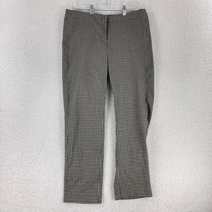 J. Jill Black Gingham Cropped Straight Pants Womens Mid-Rise Casual Size 6 - Picture 1 of 17