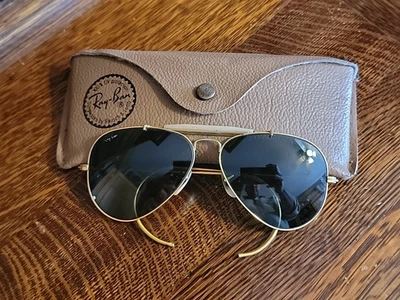 Gafas de sol Ray Ban B&L de aviador de colección raras años 80 58-14 con estuche Foto 1 de 4