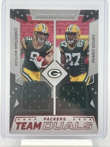 2022 Rookies & Stars Christian Watson Romeo Doubs Team Duals Jersey #TD-GP /249 - Picture 1 of 11