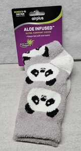 Airplus Women's Aloe Infused Ultra Comfort Crew Socks, Tossed Pandas, Size 5-10 - Picture 1 of 8