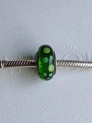Original  Pandora Element, Charm Murano, retired, grün  - Bild 1 von 3