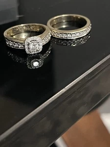 Wedding Set / engagement set 1ct Total  - Picture 1 of 5