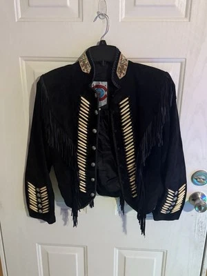 Renegade by Ren Ellis Vintage Fringe Handcrafted Leather Jacket Size 8 - Image 1 of 4