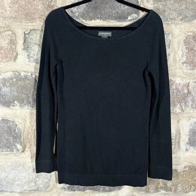 Suéter preto vintage Banana Republic angorá mistura de cabelo de coelho pescoço de barco pequeno - Imagem 1 de 4