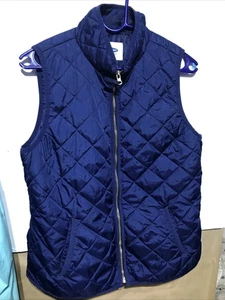 Old Navy Vest Womens Navy Blue  Quilted Zip Up With Pockets Size Medium VGUC!!! - Picture 1 of 3