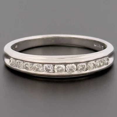 9ct White Gold 0.25ct Diamond Eternity Band Ring Size L Hallmarked - Image 1 of 4