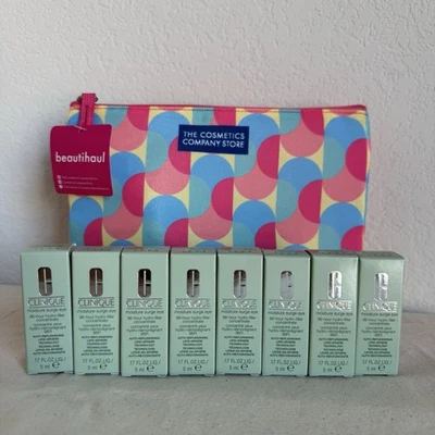 8 x Clinique Moisture Surge Eye 96-Hour Hydro-Filler Concentrate & Makeup Bag - Image 1 of 4