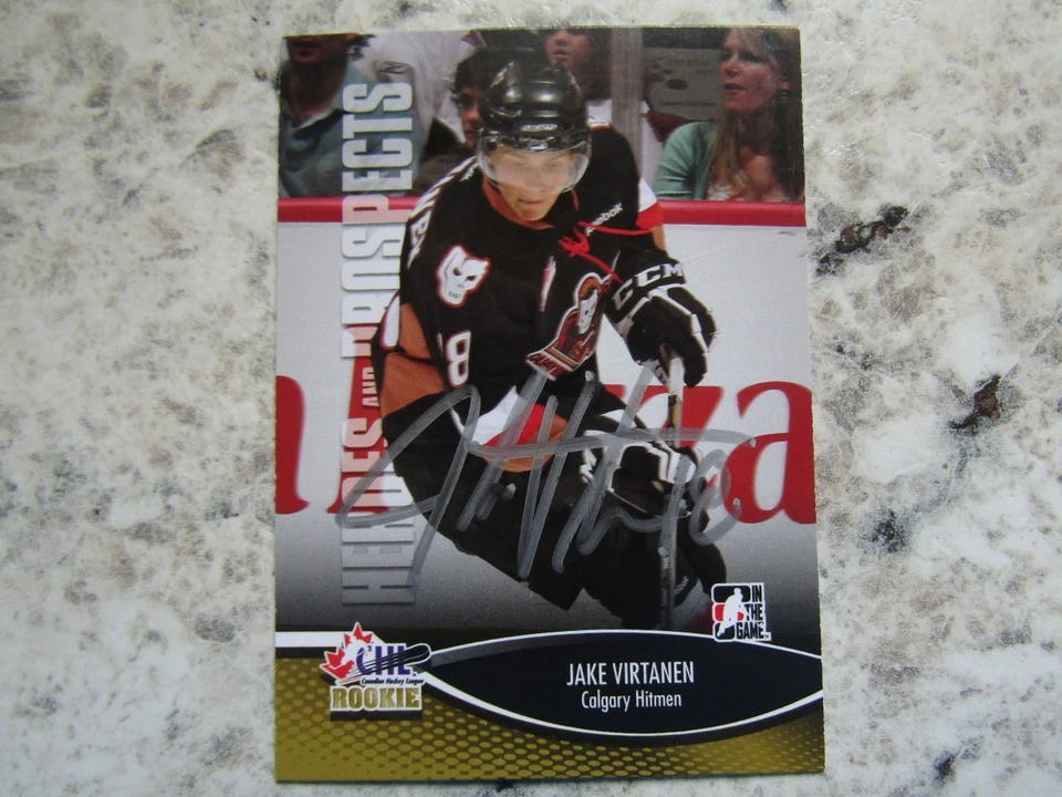 Calgary Hitmen Jake Virtanen Firmado Autografiado 2012-13 Héroes y Perspectivas Foto 1 de 1
