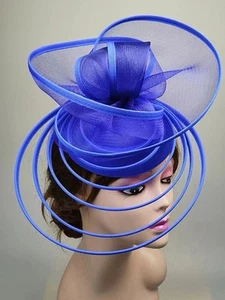 Royal Ascot Luxury Fascinator Hat Women Wedding Headpiece Mesh Hat Formal Event - Picture 1 of 21