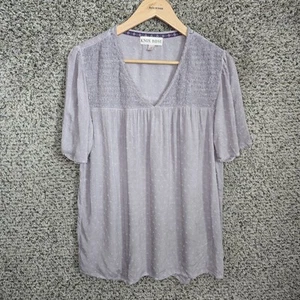 Blusa Knox Rose Top Mujer Pequeña Púrpura Punto Suizo Transparente Cuello en V Damas - Imagen 1 de 7