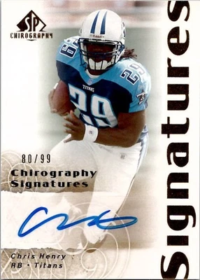 2007 Upper Deck SP Chirography CHRIS HENRY AUTO Tennessee Titans 80/99 - Image 1 of 2