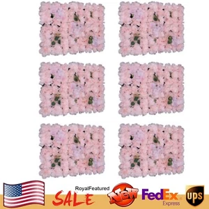 6x Flower Wall Panel Artificial Hydrangea Rose Photo Wall Wedding Stage Decor us - Picture 1 of 14