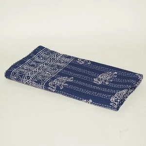 Indian Handmade Floral Print Quilt King Size Cotton Kantha Bedspread - Picture 1 of 4