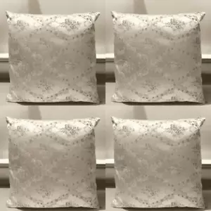 Cushion Covers Luxury Brown Beige - Set of 4 Shine Glittery Fabric 18x18"45x45cm - Picture 1 of 10