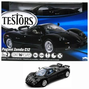 2013 Testors Pagani Zonda C12 1/24 Scale Diecast Model Kit 650035 Black Box Toy - Picture 1 of 11