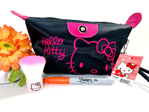 TWO ITEMS, HELLO KITTY MAKEUP ACCESSORY BAG PLUS SMALL SHORT BRUSH. GIFTS!