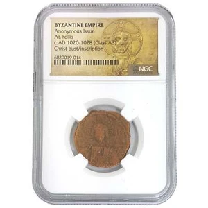 Byzantine Bronze Folles Featuring Christ's Bust 976-1025 CE (PROMO) - Picture 1 of 2