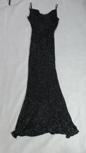 Abito da sera a sirena vintage Stenay nero con perline taglia 10 stravagante ballo vamp anni 90 Y2K - Foto 1 di 14