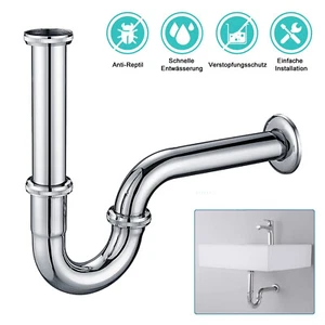 Siphon Röhrensiphon Geruchsverschluss Waschbecken Sifon Ablauf Bad Syphon 1/4" - Bild 1 von 10