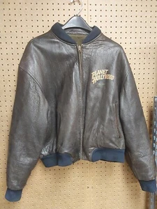 Vintage Planet Hollywood Chicago Leather Jacket Men's L Black Reversible(rare) - Picture 1 of 4