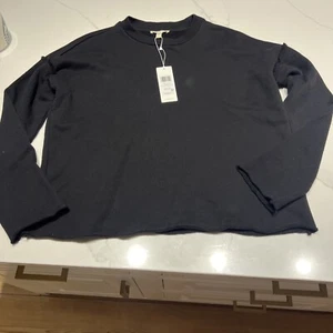 Neu Eileen Fisher LS Pullover Sweatshirt XXS schwarz hoher Rundhalsausschnitt Karton Oberteil 148 $ - Bild 1 von 8