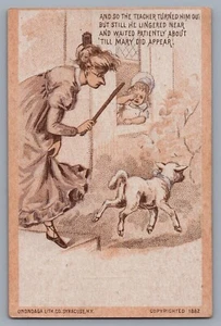 1882 New Haven CT Victorian Trade Card Mary Had Lamb Eclipse Clothes Wringer 15 - Picture 1 of 2