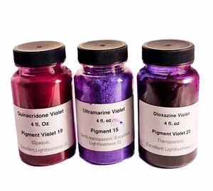 Quinacridone violet Pigment Dry Powder set 3 x 4 fl.oz - Picture 1 of 7