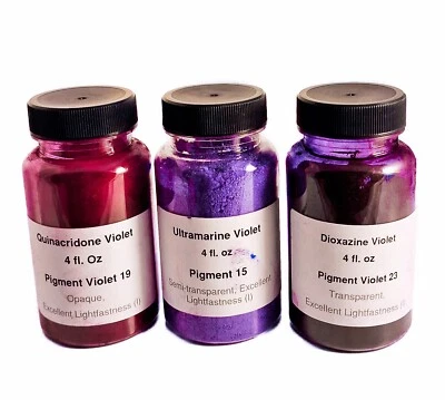 BASF Quinacridone violet Pigment Dry Powder set 3 x 4 fl.oz