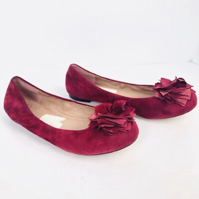 Vince Camuto Borgoña Gamuza Talla 7 Ballet Zapatos Planos Flor Mujer’s Foto 1 de 4